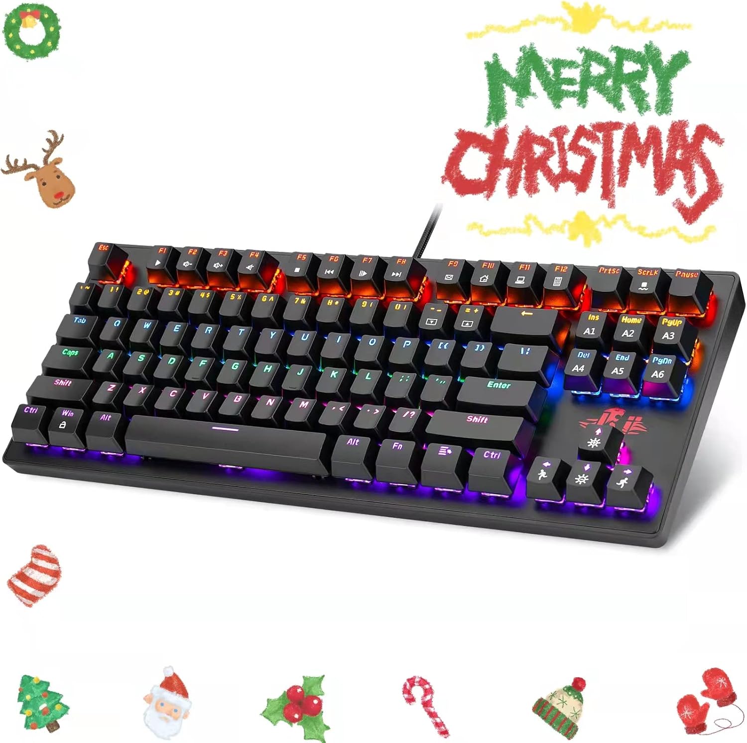 Bеѕt Cуbеr Mоndау 🔥 Rii RK908 Mechanical Gaming Keyboard RGB LED Rainbow Backlit Wired Compact Keyboard with Blue Switches 87 Keys for Windows PC Gaming Crаzу Clеаrаnсе Rii RK908 Mechanical Gaming Keyboard RGB LED Rainbow Backlit Wired Compact Keyboard with Blue Switches 87 Keys for Windows PC Gaming