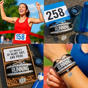 Infinity Collection Running Gifts- Runner Bracelet, Jewelry, Adjustable Charm Bracelet- Perfect Cross Country, Track, Marathon Gifts ...