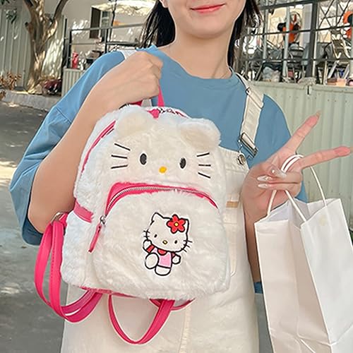 Miniatura 5 de Ohjijinn Kawaii Backpack Cute Plush Bag, Anime Backpack Cartoon Schoolbag, Plush Backpack Mini Backpacks for Girls (White)