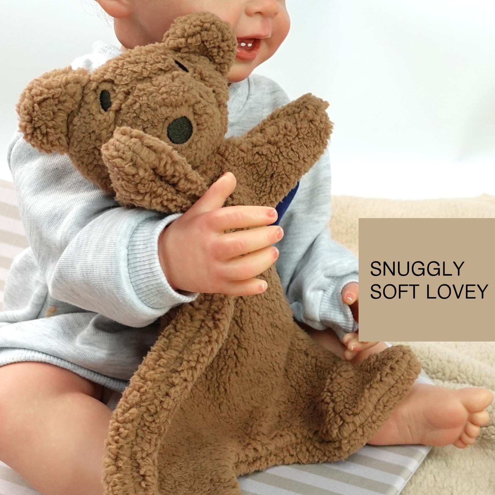 Lovey for Baby, manta de seguridad suave para bebé, juguete de animales de peluche para bebés de 0 a 12 meses, regalo de bebé para bebés y niños pequeños (beige-cordero)