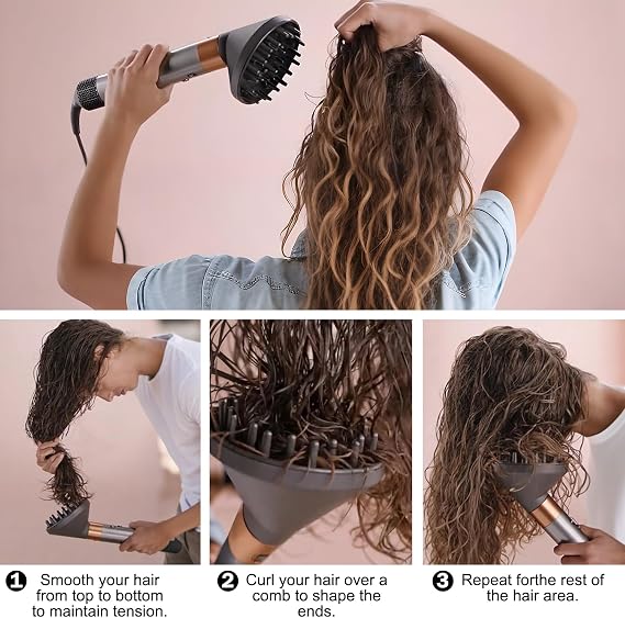 Upgraded Diffuser for Dyson Airwrap Attachment, Diffuser Nozzle Convert Dyson Airwrap Styler to Hair Dryer, 973365-01, Grey