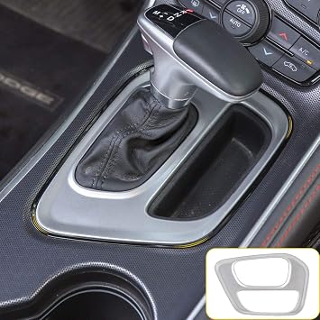 Voodonala for Challenger Gear Shift Panel Covers Decoration Trim Accessories for Dodge Challenger 2015 up Silver