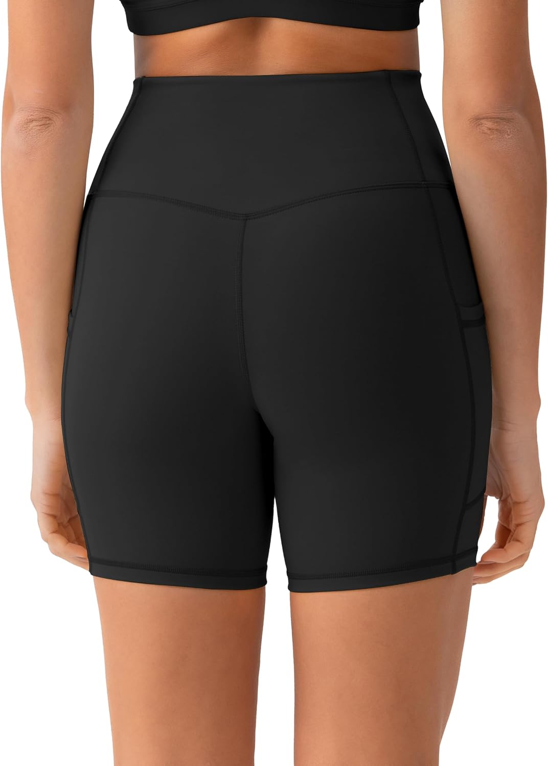 YUNOGA Womens High Waist Biker Shorts with Pockets 6"/8" Yoga Shorts Gym Workout Running Spandex Shorts