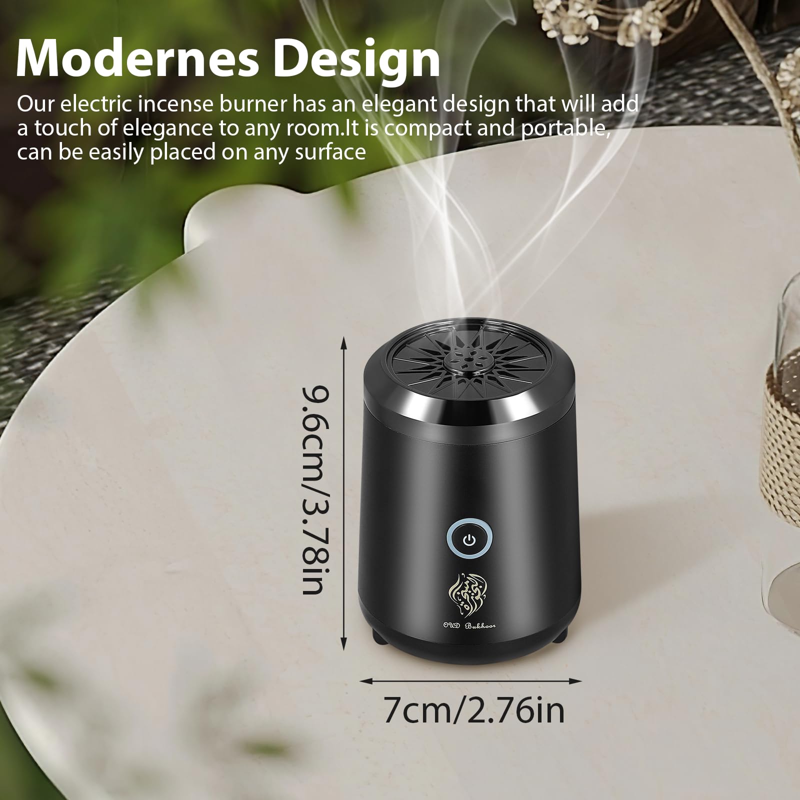 Bakhoor Burner - Bruciatore di incenso, elettrico, mini bruciatore di incenso musulmano, portatile, in resina, per viaggi, ufficio, casa, yoga, spa, aromaterapia