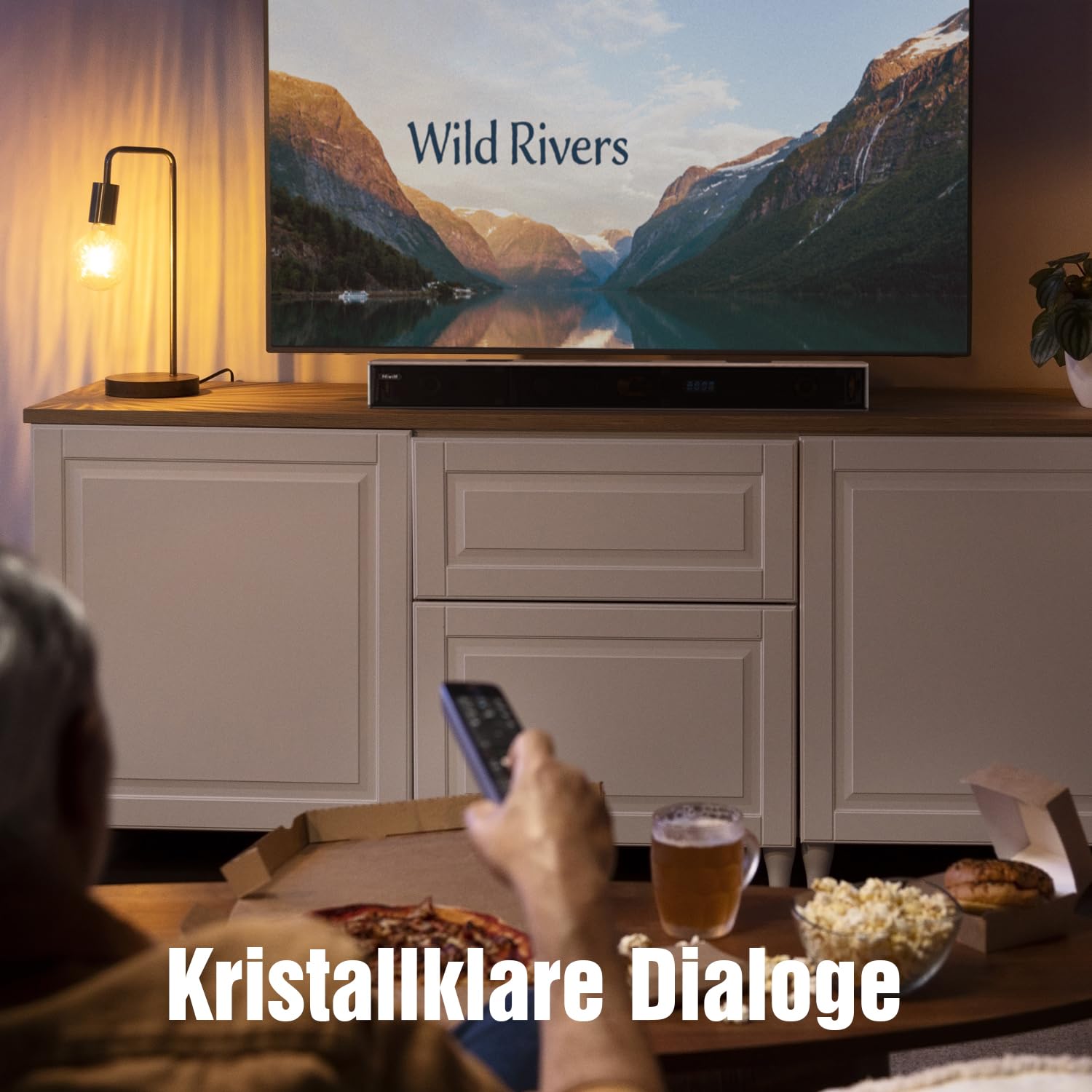 Hiwill 5.2.2ch Soundbar für TV Geräte mit Dolby Atmos, 400W All-in-One TV Soundbar mit 2 integrierte Subwoofer, Holzgehäuse Heimkino Soundsystem, Lautsprecher für Fernseher, HDMI eARC/Optisch/Aux