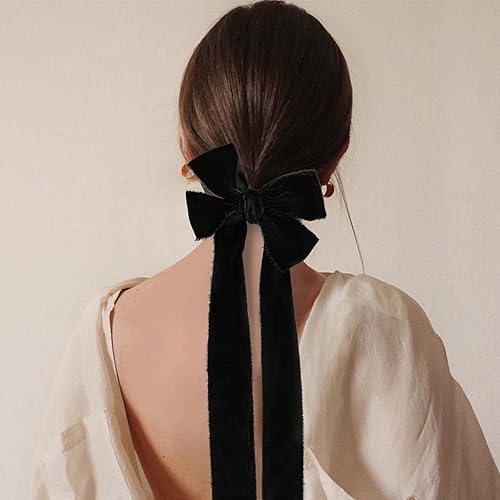 Miniatura 7 de Keypan Cinta de terciopelo negro para envolver regalos, cinta de tela con flecos hecha a mano de 1 12 pulgadas de ancho para decoraciones de