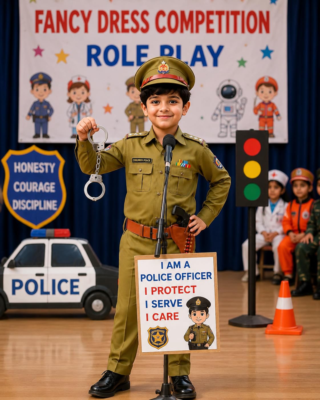 Rudra Fancy Dress Army Costumes for kids police costume & BSF csotumes subhash chandra bose costumes fancy dress costumes for age group 3 to 12 yrs,fabric 2
