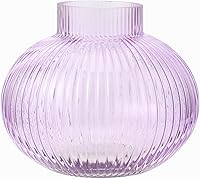 Vista 56 de Jarrones de vidrio acanalado, juego de 2 jarrones estriados para flores, florero de vidrio ámbar para tulipanes, jarrón moderno para sala de estar