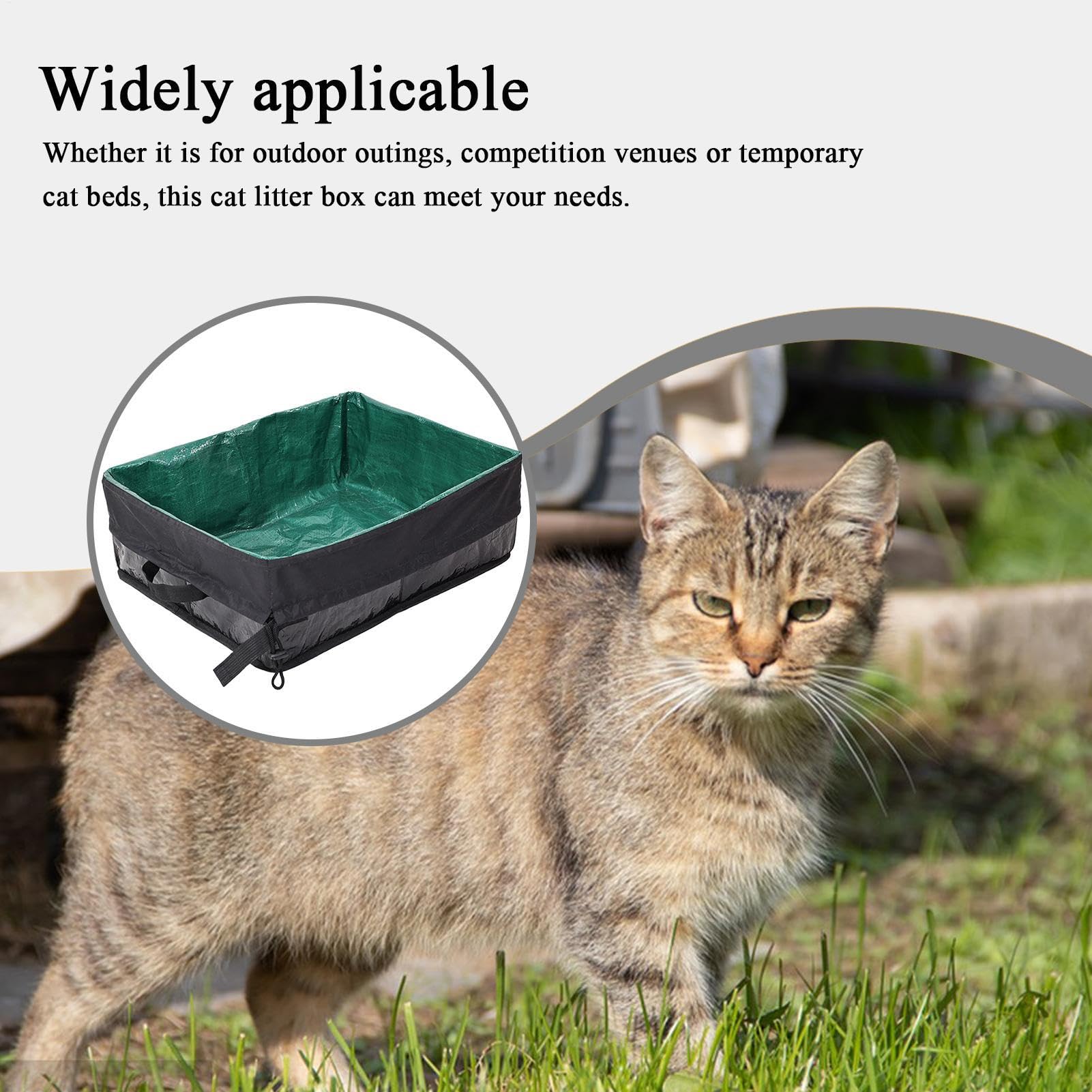 Lettiera portatile per gatti, kit per lettiera da viaggio per gatti, lettiera da viaggio per gatti, pieghevole, vassoio con apertura superiore, per interni auto, viaggi, posizionamento angolare dei