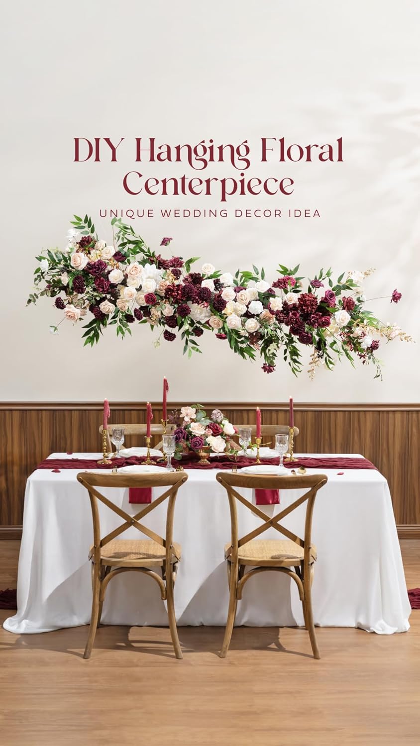 Ling's moment Artificial Flowers 9pcs Silk Dahlia 5.5"/4.5" Fake Flowers for DIY Wedding Craft Bouquets Centerpieces Arrangements Party Baby Shower Home Decorations (Burgundy) - Image 6