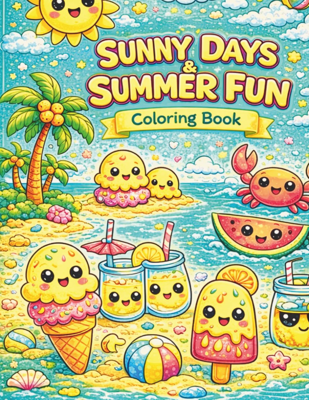 Sunny Days and Summer Fun: A Cute and Happy Coloring Book for Kids