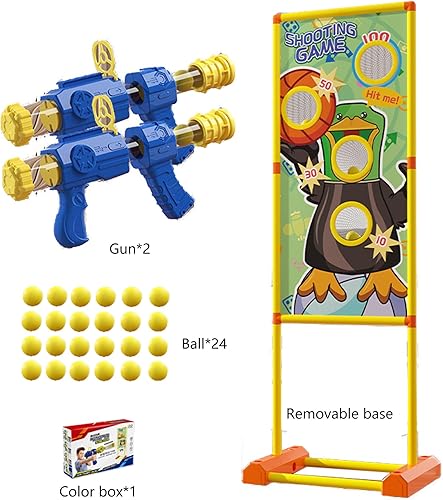 Miniatura 2 de Juguetes de disparo extraíbles, juegos de disparos, rociador de espuma con bomba de aire, una copia con dos pistolas de aire y 24 bolas de espuma