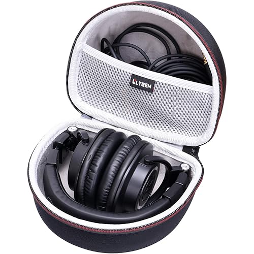 Headphone Case for Audio-Technica ATH-M30X / ATH-M50X / ATH-M40X / ATH-M50xBT2 / ATH-M50xBT2DS Headphones, Black+Grey