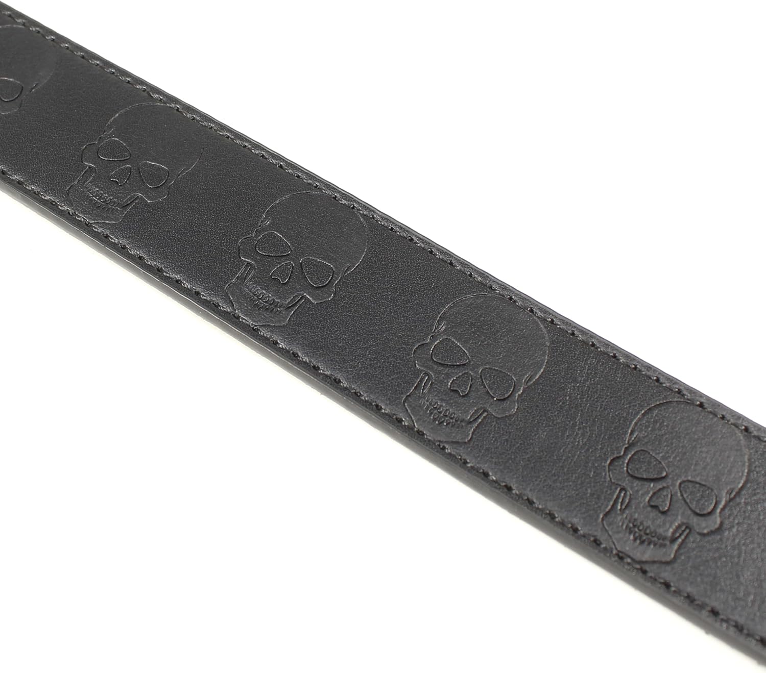 BC Belts Skull Leather Belt Strap Without Buckle 1.5" Wide with Snaps - Snap On Biker Gothic Rock Style - Image 6