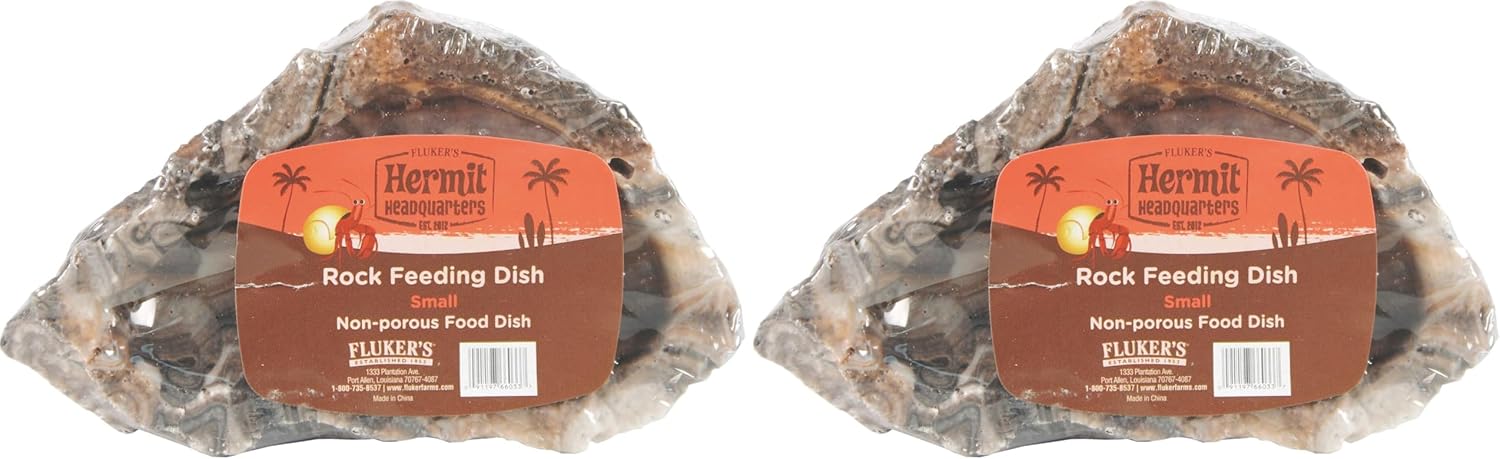 Fluker's Rock Bowl, Food & Water Dish for Hermit Crabs, Small 4" (Pack of 6)