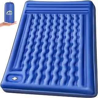FNARMW Double Self-Inflating Sleeping Pad: 6" Extra-Thick 2-Person Camping Mat with Pillow & Built-in Foot Pump, Waterproof for Hiking & Backpacking (Navy Grey)