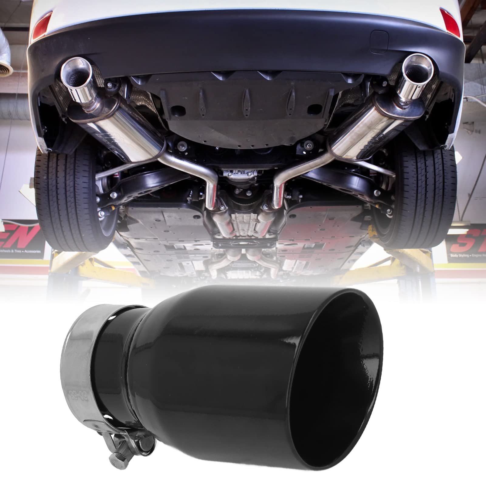 Terminale Di Scarico Auto Acciaio Inox 60x89mm - Punta Universale Lucida A Specchio, Argento - Foto 14