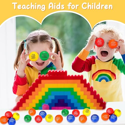 Miniatura 5 de Leyndo Paquete de 200 bolas de estrés motivacionales a granel para aliviar el estrés, bolas de espuma coloridas con citas inspiradoras para adultos,