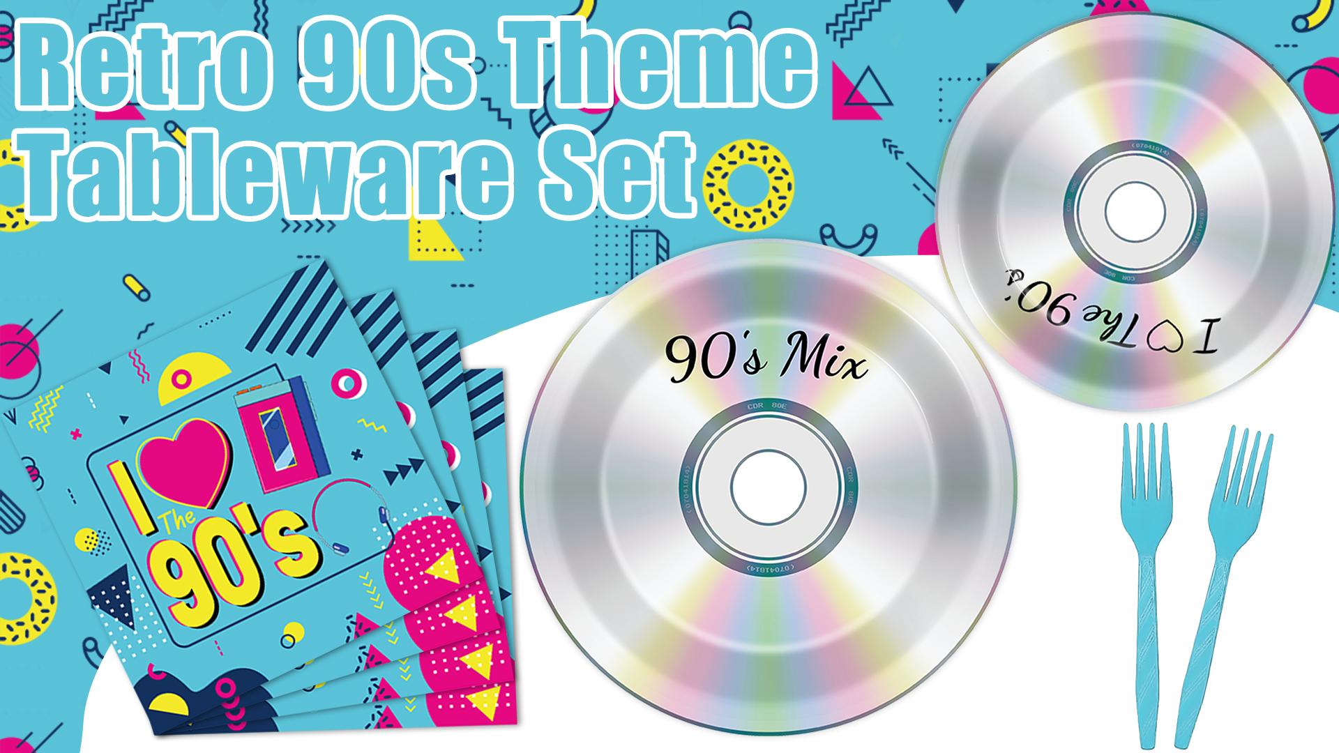 Amazon.com: 96Pcs 90's Party Paper Plates and Napkins for Retro