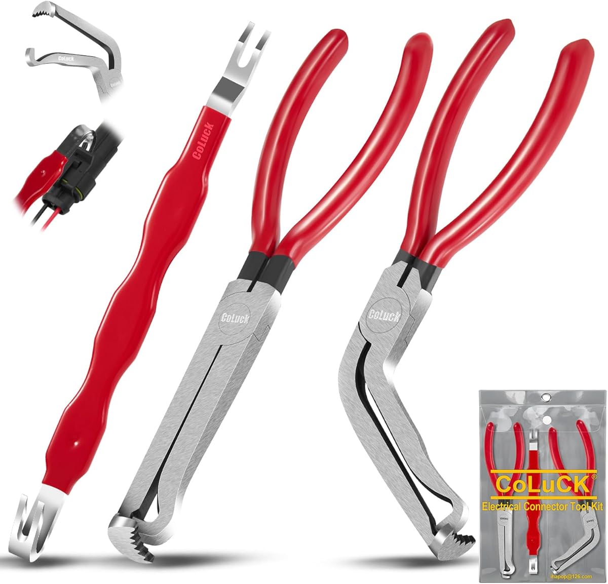 3Pcs Electrical Disconnect Pliers 37960,37980 Electrical Connector Disconnect Pliers, 60 Degree,Electrical Connector Separator 13120,Connector Removal Tool,Automotive Electrical Tools