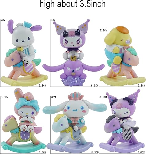 Miniatura 2 de Figuras de anime, linda decoración de habitación, juguetes de muñeca, regalos de cumpleaños (muma-baku3an 6PCS)