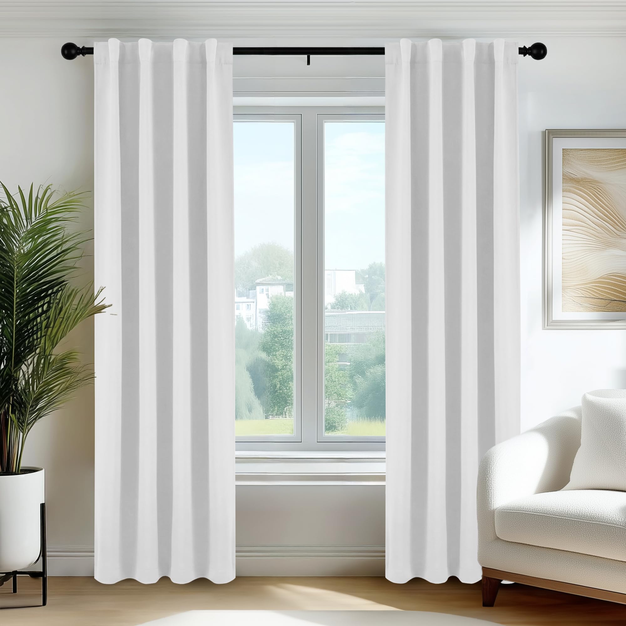 Deconovo Verdunkelungsvorhänge Blickdichte Gardinen mit Kräuselband Schlaufen Vorhang 3-in-1 Thermo Vorhänge gegen Hitze Curtains für Wohnzimmer Schlafzimmer, H240 x B55 cm, Silber Grau, 2er Set