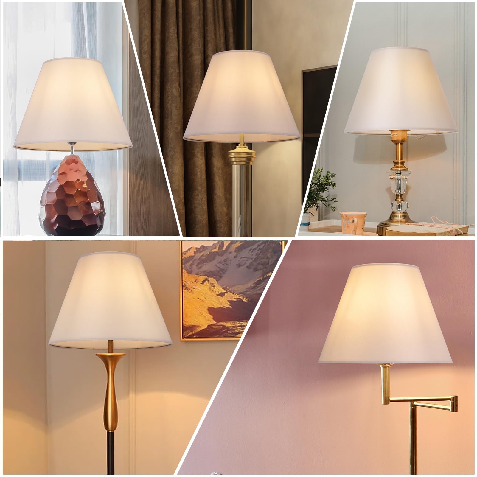 TOCHIC Lamp Shade Large Empire Lampshade for Floor Lamp, Table Desk Lamp, Bedside Lamp, Fabric Replacement Lamp Shade Cover 16