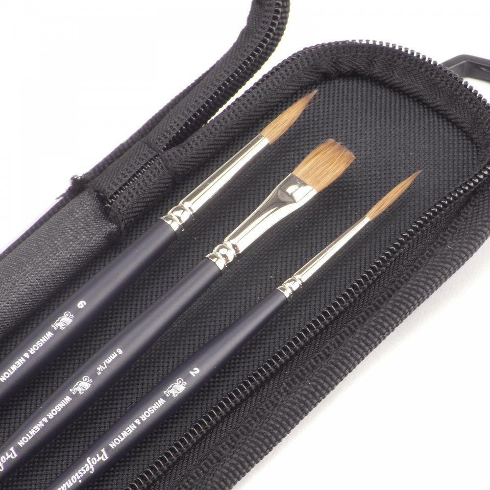 Winsor & Newton Professional Water Colour Sable Brush Kit (Pack of 3), Black - Image 3