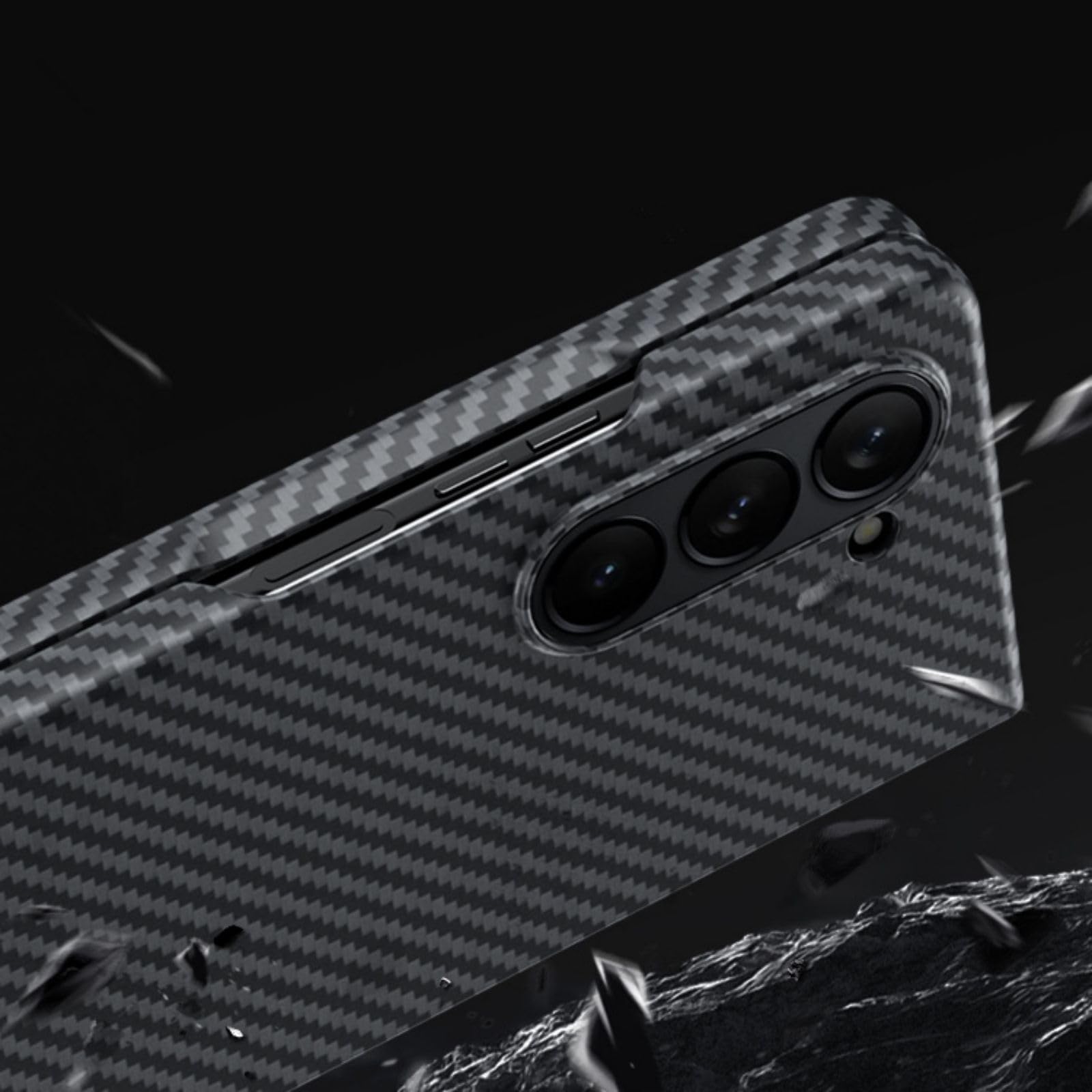 Custodia per Galaxy Fold5 Cover Fibra Carbonio,Ultra Light Pelle Sottile Custodie Bumper Case per Samsung Galaxy Z Fold5(1)