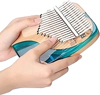 Vista 8 de Kalimba - Piano de pulgar de 17 teclas, piano portátil de dedo Mbira, regalos para niños y adultos, instrumento musical, pianos de pulgar, 17