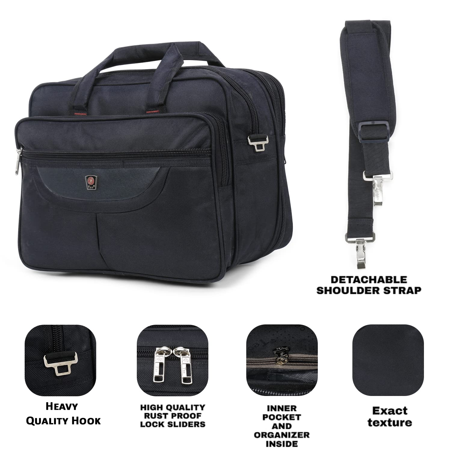 38 Ltrs, 16 Inch Polyester Multipurpose Messenger Bag, For Mechanics, Electrician & Technician/Tool Bag/Shoulder Bag, office Bag with 6 Pockets & Compartments Full Expandable - Black 13 71usglc3XfL. SL1500