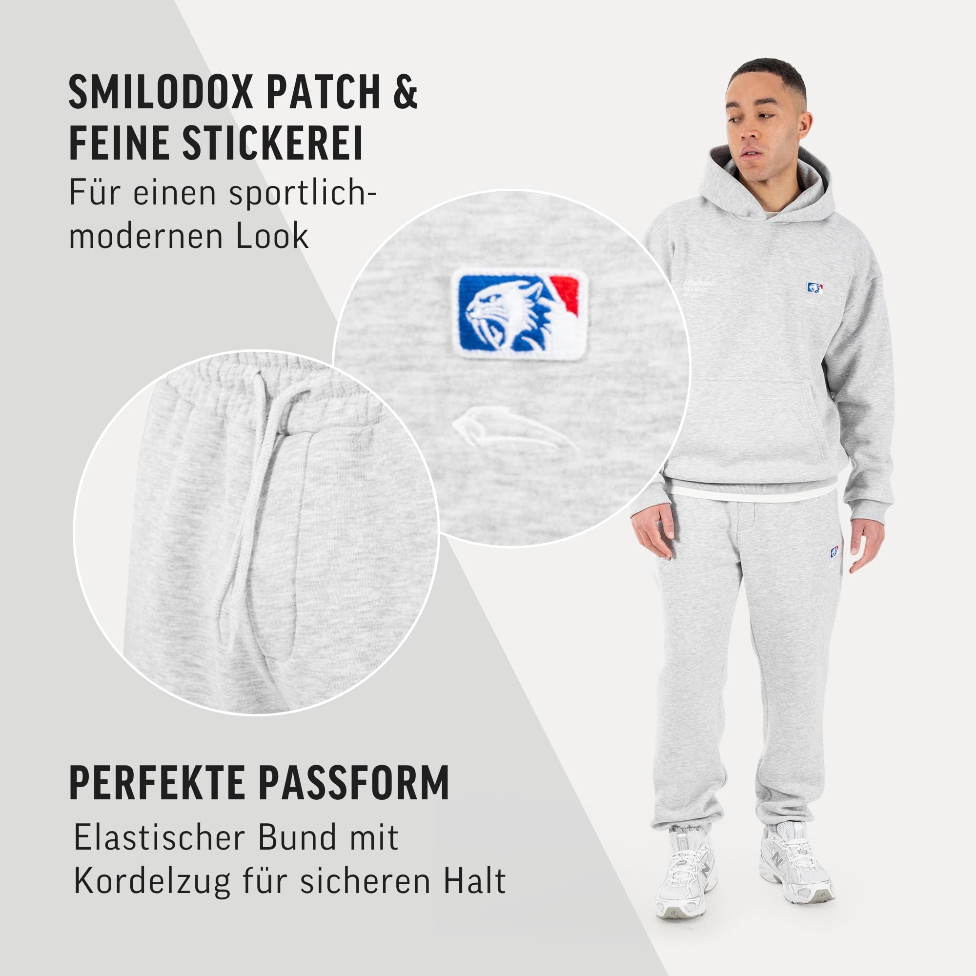SMILODOX Jogginghose Herren Striver, Regular Fit Trainingshose mit elastischem Bund, Kordelzug, Jogger mit Seitentaschen und Bündchen, sportliches Design Freizeit Sport, Casual Fit