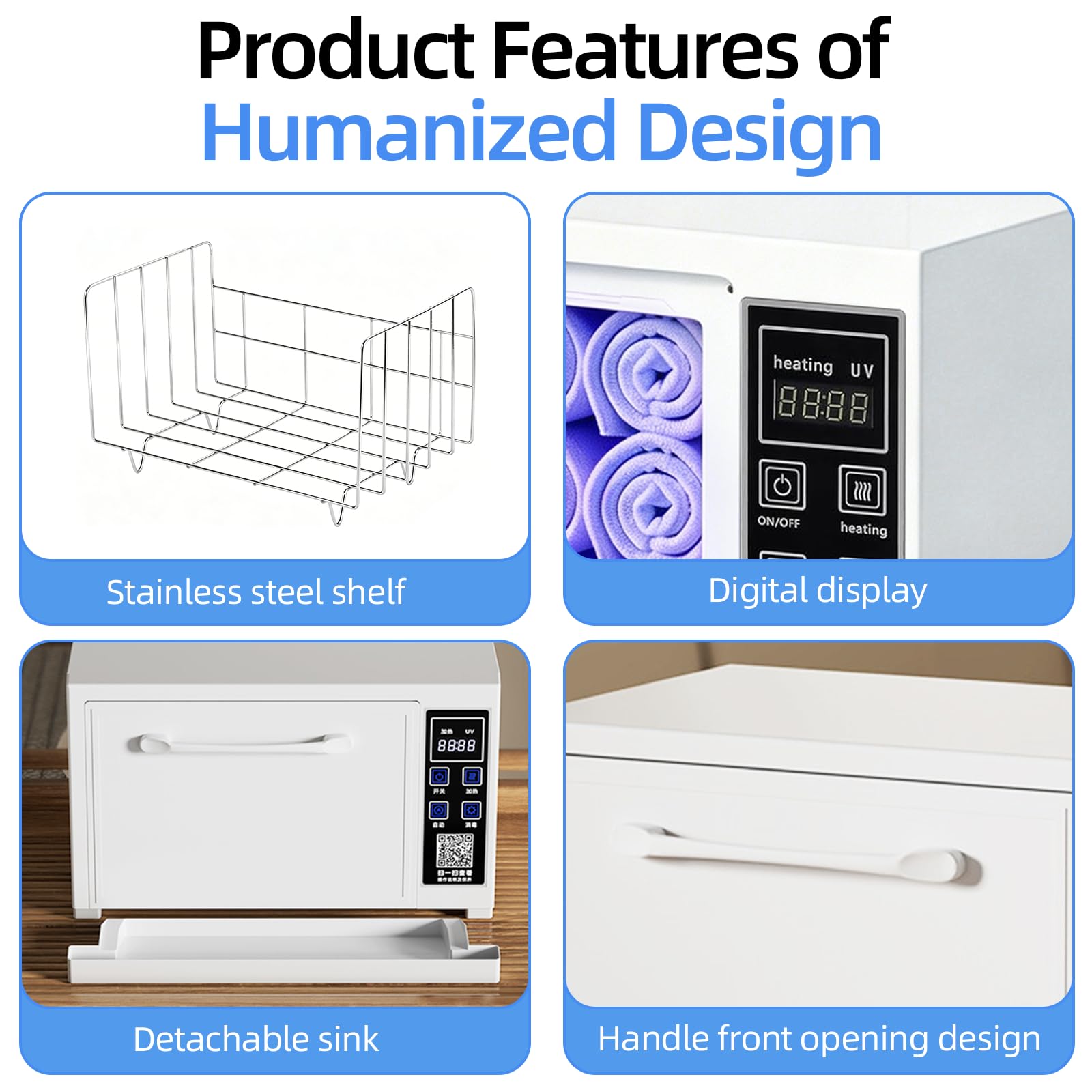 10L Handtuchwärmer, Hot Towel Warmer Cabinet mit Touchscreen, Digitalanzeige, UV Sterilisation, 4-in-1 Funktion Handtuchwärmegerät Elektrisch 167℉ für Gesichtspflege, Spa, Salon & Home Use