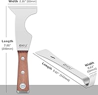 Vista 4 de CHILI Tools - Mini barra de palanca de 7/8 pulgadas de ancho con extremo plano + rascador de pintura CHILI Tools 5 en 1 con mango de madera