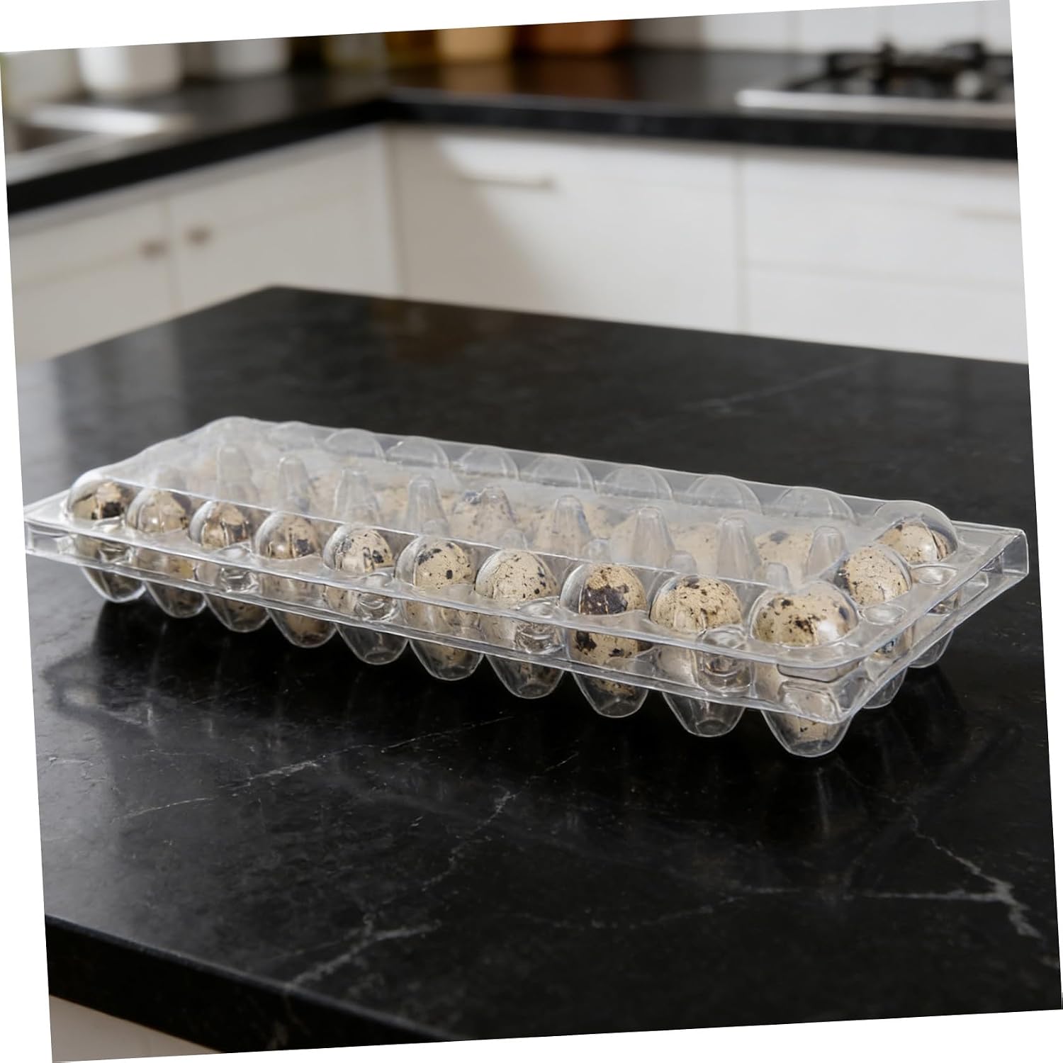 Gadpiparty 30pcs Plastic Quail Egg Storage Cartons with 30 Grids Stackable and Reusable Egg Carton Trays Space Saving and Quality Visibility for Warehouse or Restaurant Use