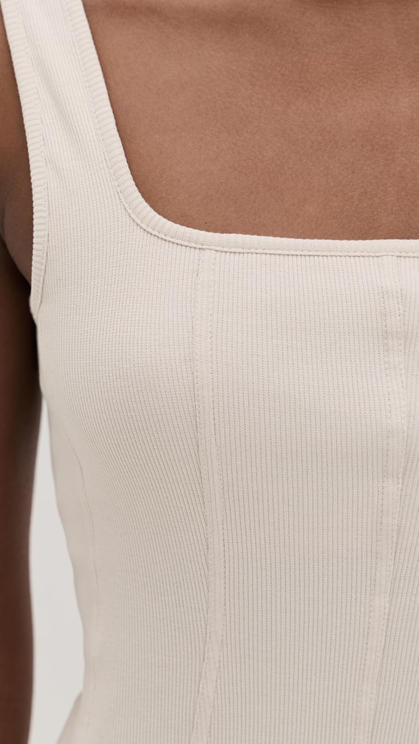 L*Space Vivienne Dress for Women, Fitted Ribbed Midi with Shelf Bra, Scoop Neck, Low Back & Leg Slit, Long Sleeveless Dress - Image 6