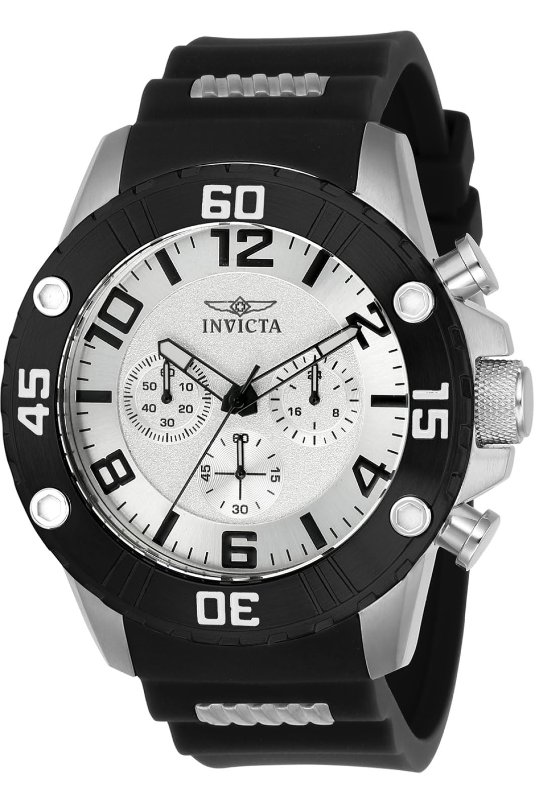 Invicta Silicone Pro Diver Chronograph Silver Dial Analog Watch for Men - 22698, Silver Band (B01HXP41NQ) Amazon Price History, Amazon Price Tracker