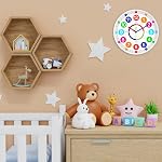 Kids Wall Clock - Non-Ticking, Battery-Operated Time Teaching Clock for Kids, Ideal for Children’s Bedrooms, Playrooms, and Stylish Home Décor - White, 12 Inch