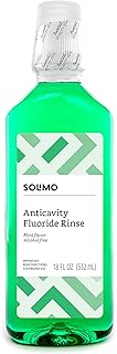 Amazon Brand - Solimo Anticavity Fluoride Rinse, Alcohol Free, Mint, 18 Fluid Ounces, Pack of 1