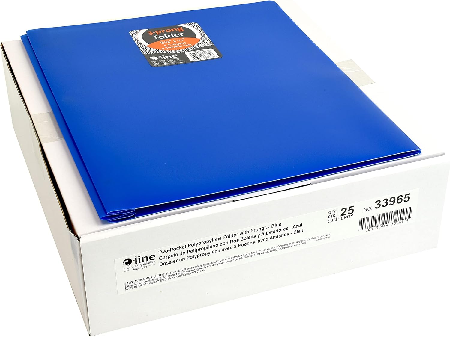 CLine TwoPocket Heavyweight Poly Portfolio with Prongs, for Letter Size Papers, Includes