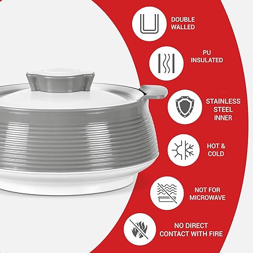 Miniatura 10 de Milton Venice 2000 - Cacerola interior aislada de acero inoxidable, 1,85 litros, verde mármol, sin BPA, grado alimenticio, fácil de transportar,