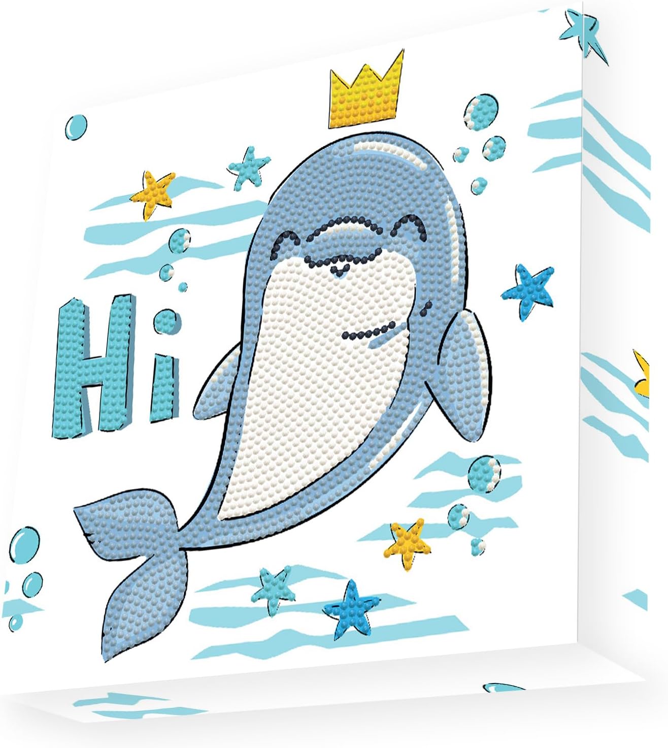 DIAMOND DOTZ Dolphin Hi! Dotz Box Animal Diamond Painting Kits for Adults - Diamond Art Kits a Relaxing Creative Craft Kit with Dotz Gems 8.7"x8.7"