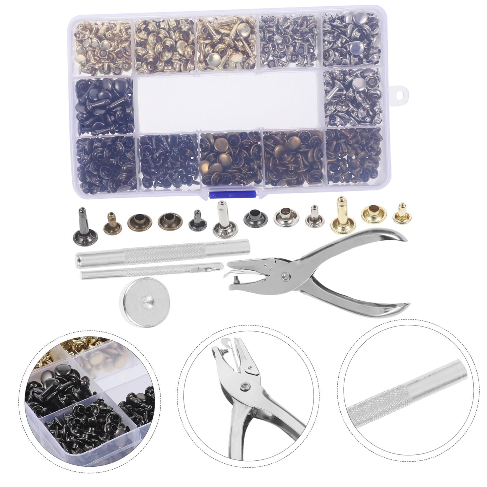 SEWACC 480sätze Dekorative Nieten Für Kleidung Und Taschen Diy Handgemachte Nieten Und Spikes Leder-punk-accessoires Für Schuhe Und Gürtel Nützlich Für Lederhandwerk