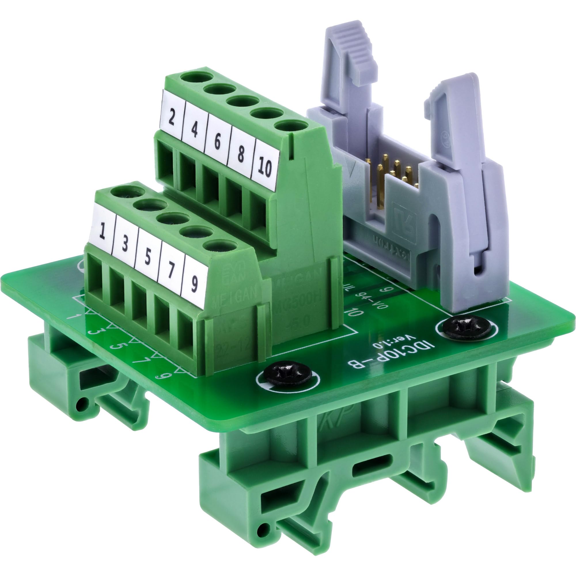 InLine IDC 10 gniazdo na blok zacisków, 5-biegunowy, adapter kabla płaskiego, kompaktowe rozwiązanie do płytek z zaciskami śrubowymi, idealne do inteligentnego domu i DIY, 92504O