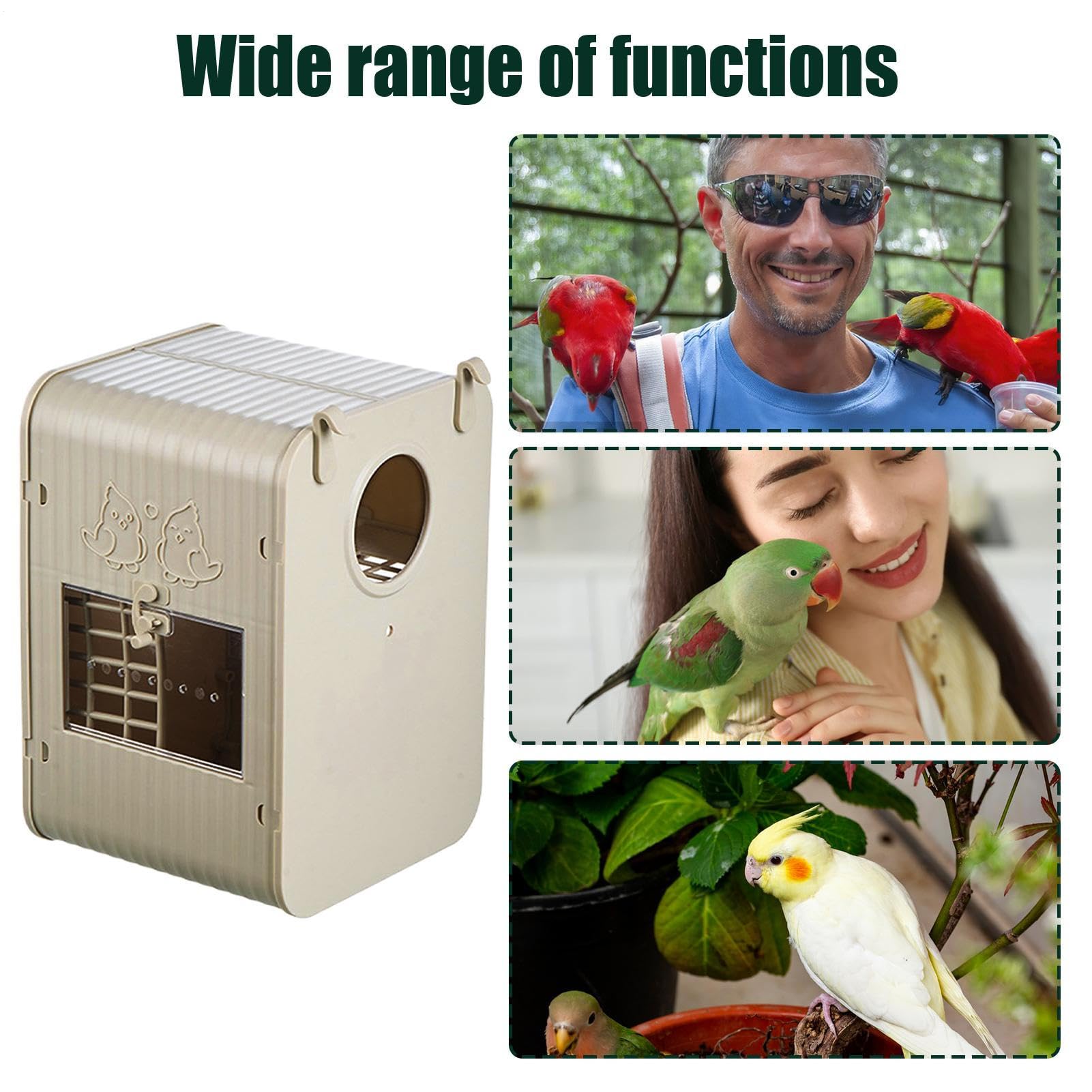 Bird Nesting Box | PVC Cockatiel Nest Box | 6.89x7.09x10.24 inches Visual Spacious Parrot Shelter Built-in Ladder for Nature Conservation Sparrow Feeding Place Garden Decoration