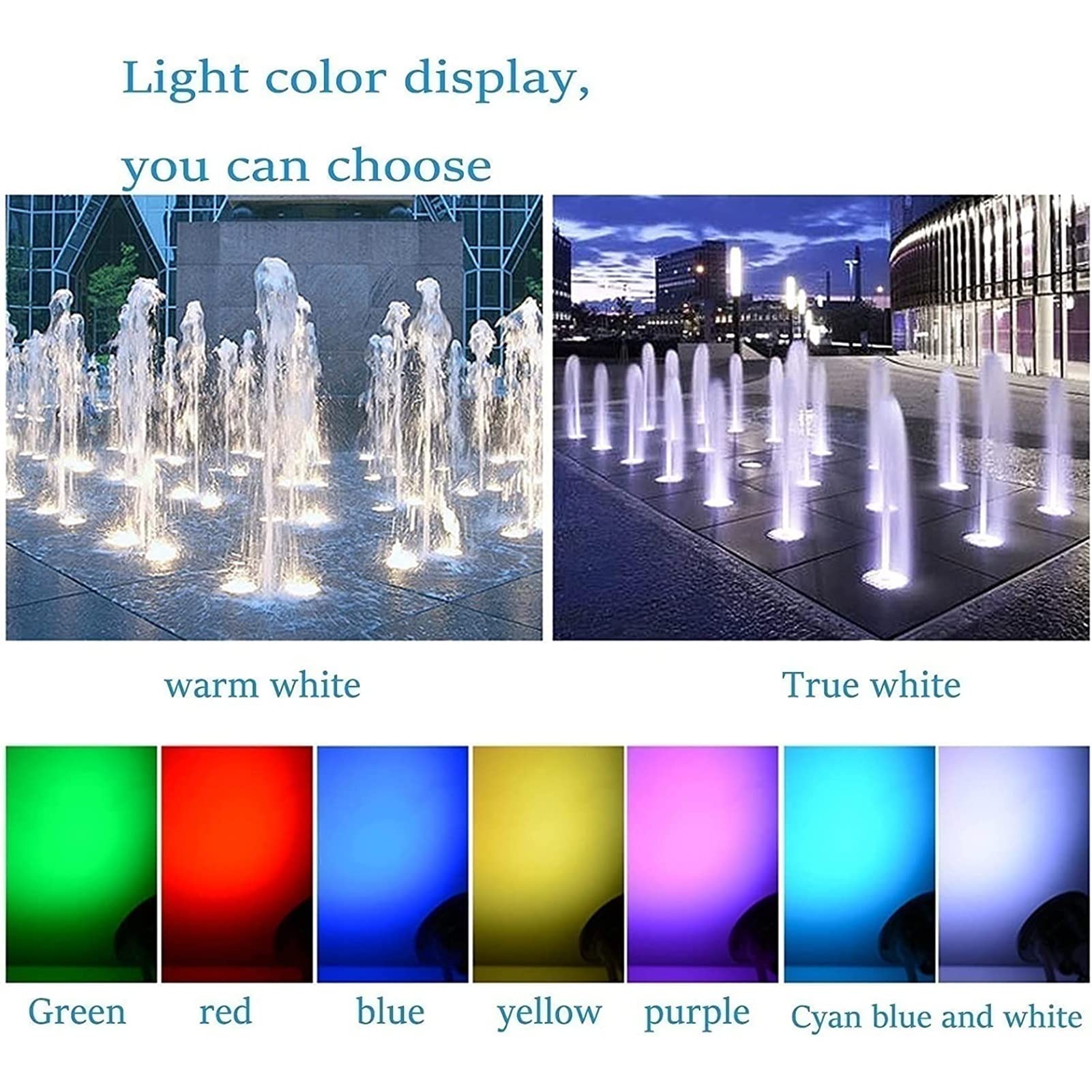 Lumières LED Submersibles, Avec Projecteurs Télécommandés, Projecteur de Piscine de Fontaine Intégré Étanche IP68, 12V Lumières de Paysage En Acier Inoxydable ( Couleur : RGB + Télécommande , Taille :
