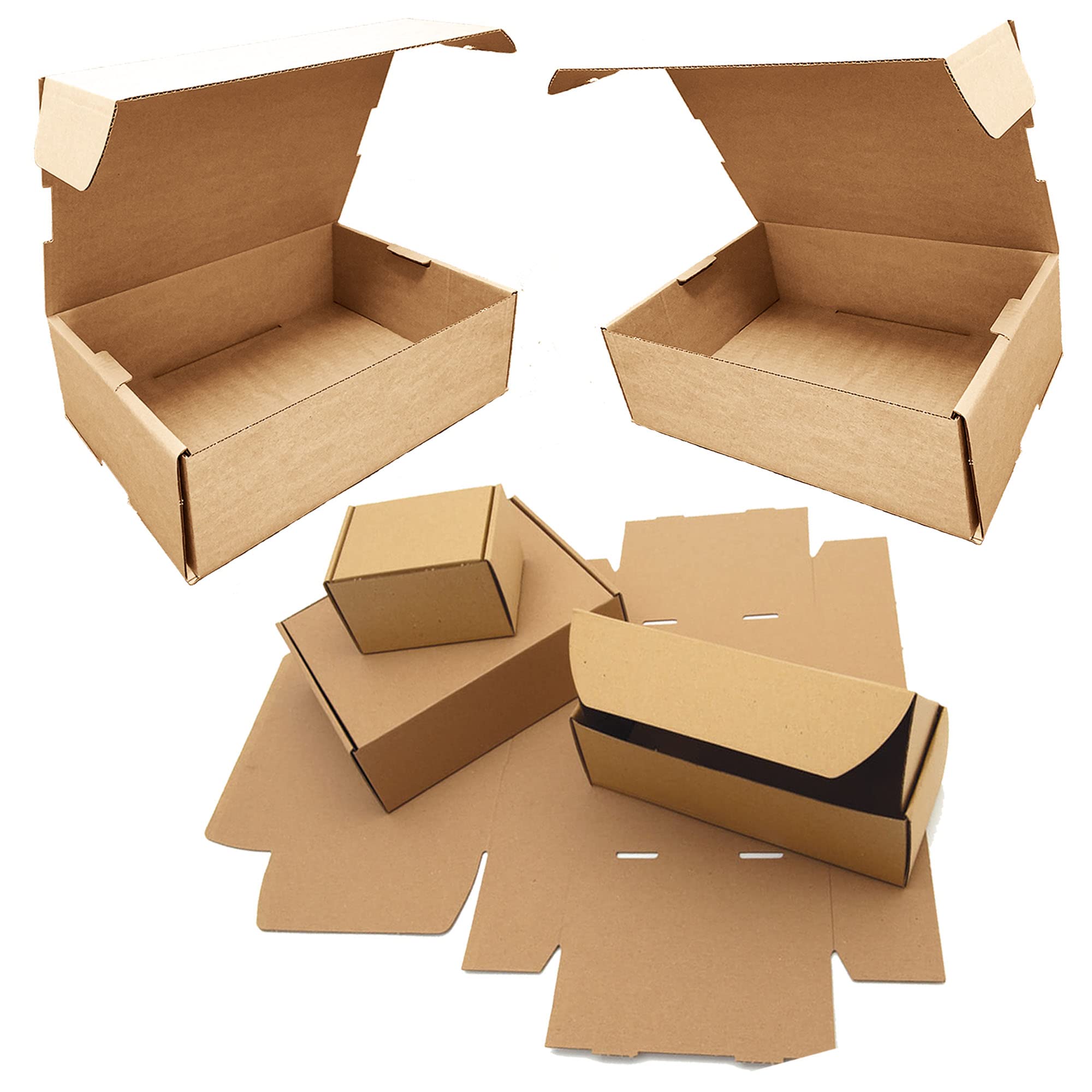 Brown Die Cut Boxes 15x11x5" Folding Postal Packing Shipping Cartons (100)