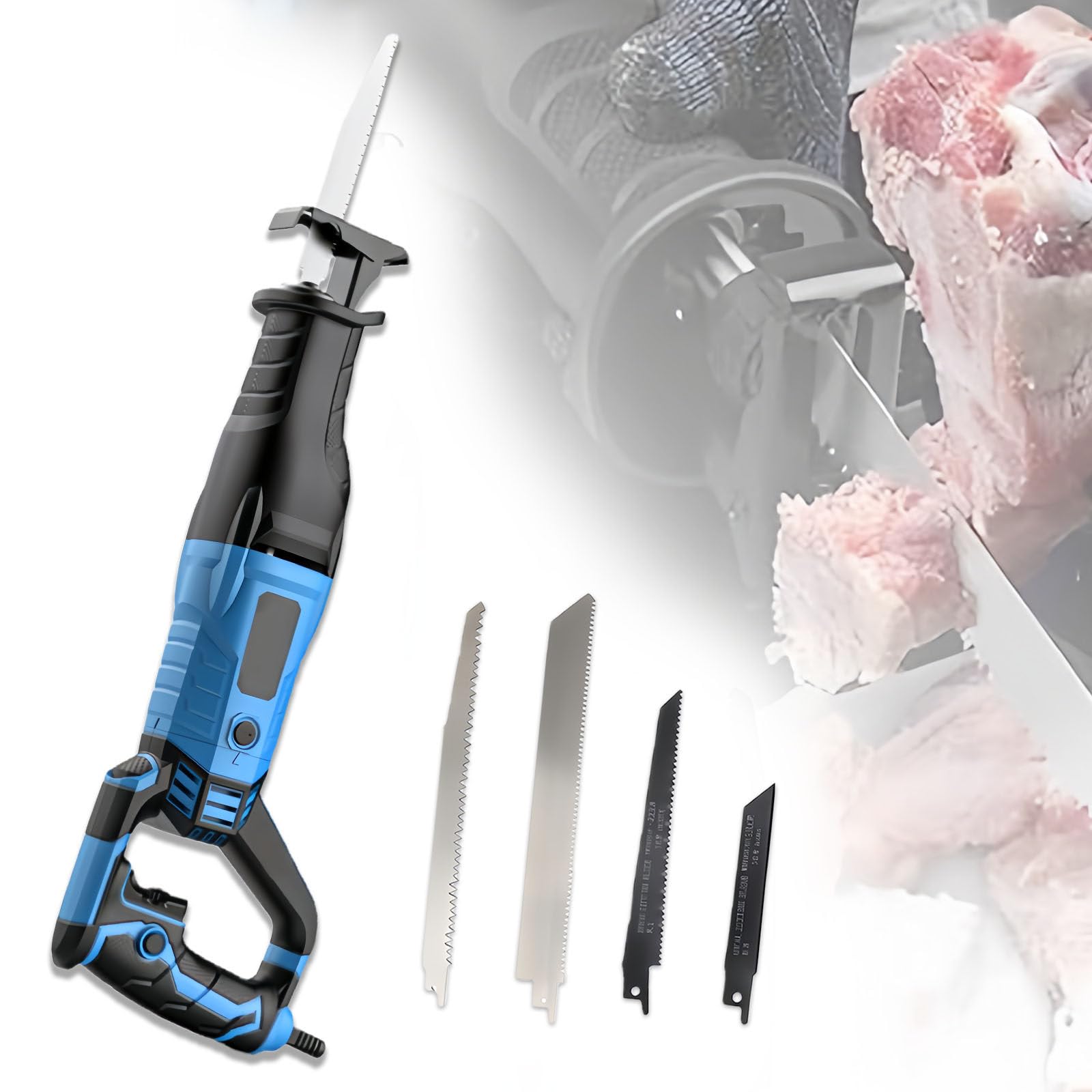 Segaossa Senza Fili, Macchina Segaossa, Sega Elettrica da Macellaio Portatile da 1050 W, Corpo Rotante A 180°, Regolazione della velocità A 6 velocità, per Tagliare Carne, Ossa, Costine