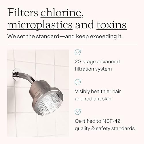 Miniatura 3 de Cabezal de ducha filtrado para cabello y piel más saludables elimina el cloro y los metales pesados, filtro de cabezal de ducha de alta presión para