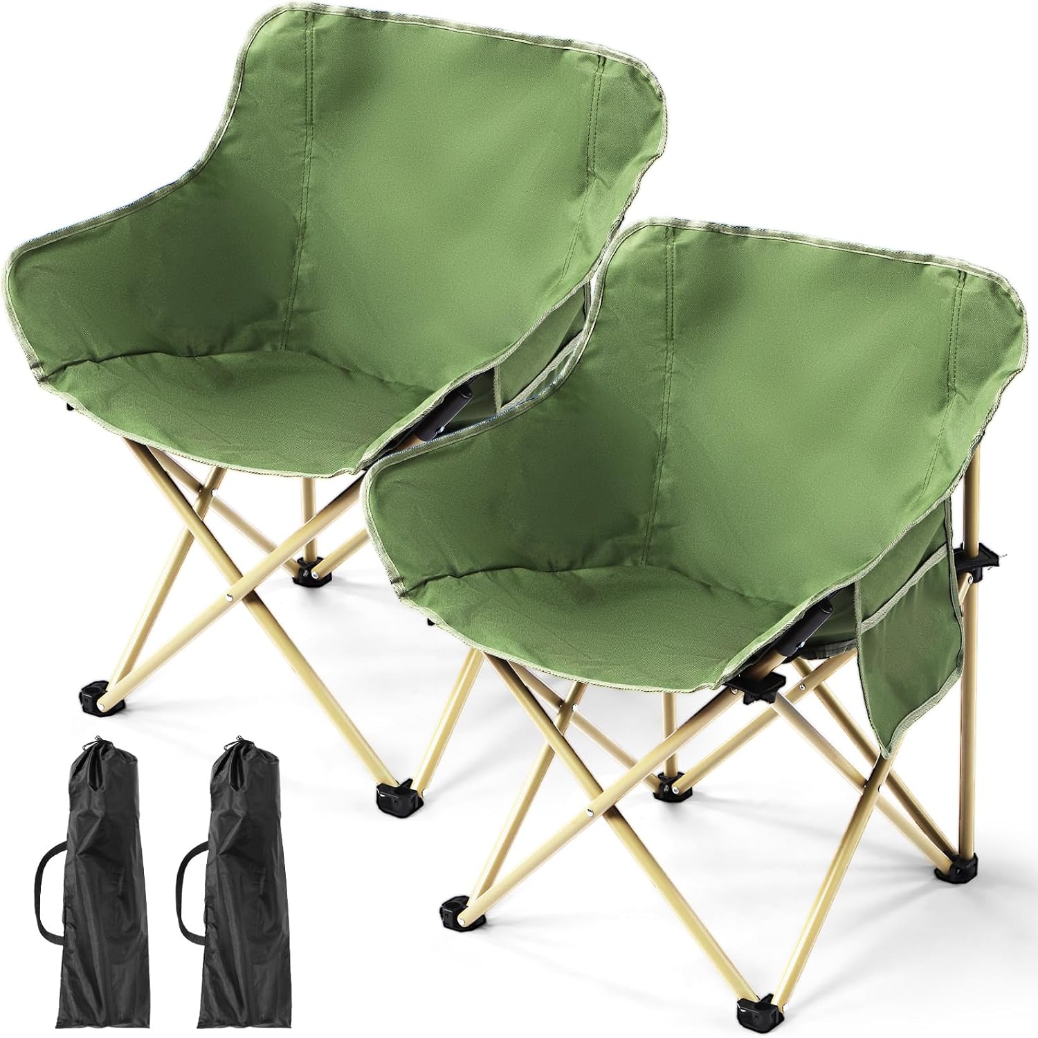 FairySandy 6 Pack Lightweight Camping Chair Compact Folding Chair Collapsible Portable Chair Lawn Beach Camping Chairs with 6 Carry Bag, Supports 330 Lbs, for Travel, Picnic, Festival, Backpacking